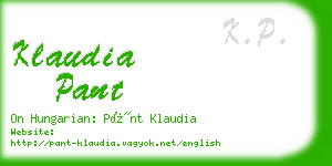 klaudia pant business card